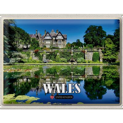 Cartel de chapa Travel 40x30cm Gales Reino Unido Bodnant Garden