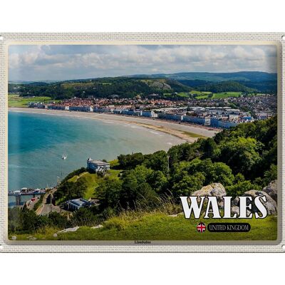 Blechschild Reise 40x30cm Wales United Kingdom Llandudno Seebad