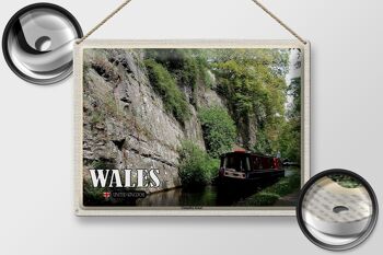 Panneau de voyage en étain, 40x30cm, pays de galles, royaume-uni, canal de Llangollen 2