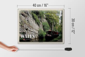 Panneau de voyage en étain, 40x30cm, pays de galles, royaume-uni, canal de Llangollen 4