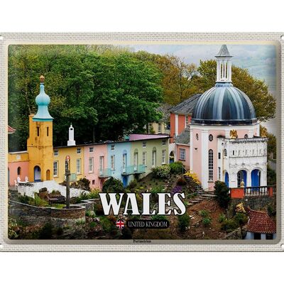 Blechschild Reise 40x30cm Wales United Kingdom Portmeirion