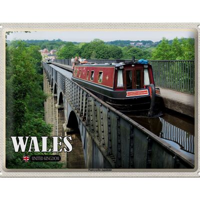 Blechschild Reise 40x30cm Wales United Kingdom Pontcysyllte Aquädukt