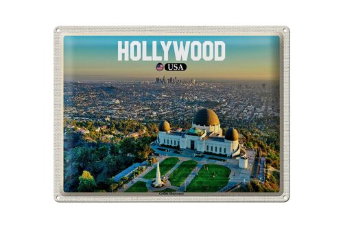 Blechschild Reise 40x30cm Hollywood USA Griffith Observatory