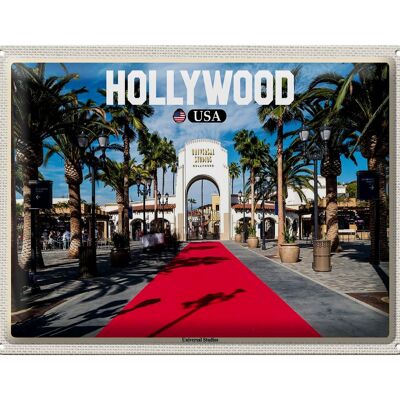 Targa in metallo da viaggio 40x30 cm Hollywood USA Universal Studios
