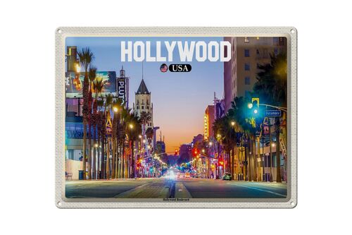 Blechschild Reise 40x30cm Hollywood USA Hollywood Boulevard