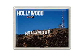Panneau en étain voyage 40x30cm, Hollywood USA Hollywood Hills 1