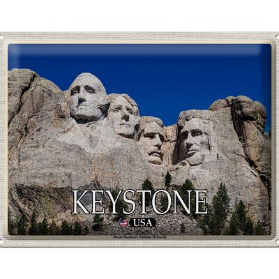 Blechschild Reise 40x30cm Keystone USA Mount Rushmore Memorial