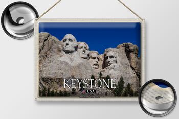 Panneau de voyage en étain, 40x30cm, Keystone USA, mémorial du mont Rushmore 2