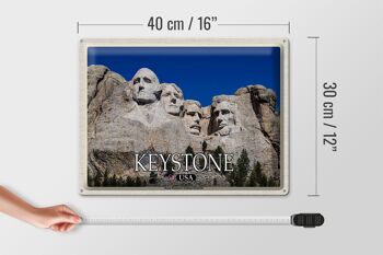 Panneau de voyage en étain, 40x30cm, Keystone USA, mémorial du mont Rushmore 4