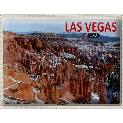 Cartel de chapa Travel 40x30cm Las Vegas EE. UU. Bryce Canyon