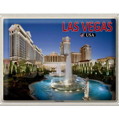 Cartel de chapa de viaje 40x30cm Las Vegas EE. UU. Caesars Palace Hotel Casino