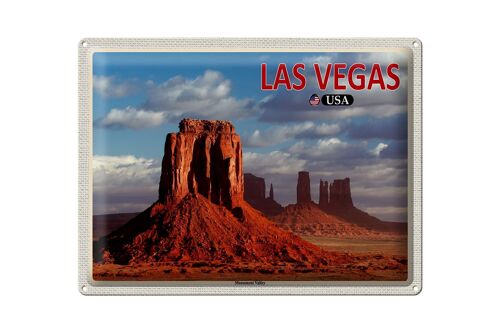 Blechschild Reise 40x30cm Las Vegas USA Monument Valley Hochebene