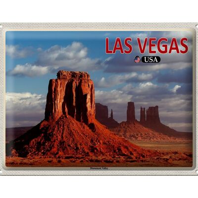 Panneau en étain voyage 40x30cm, Las Vegas, USA, Monument Valley, Plateau