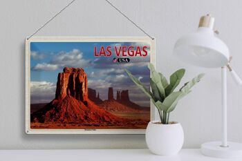 Panneau en étain voyage 40x30cm, Las Vegas, USA, Monument Valley, Plateau 3