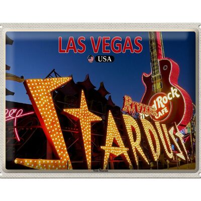 Targa in metallo da viaggio 40x30 cm Las Vegas USA Neon Museum