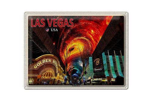 Blechschild Reise 40x30cm Las Vegas USA Fremont Street Casinos