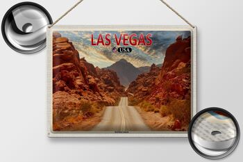 Panneau en étain voyage 40x30cm, Las Vegas USA Red Rock Canyon 2