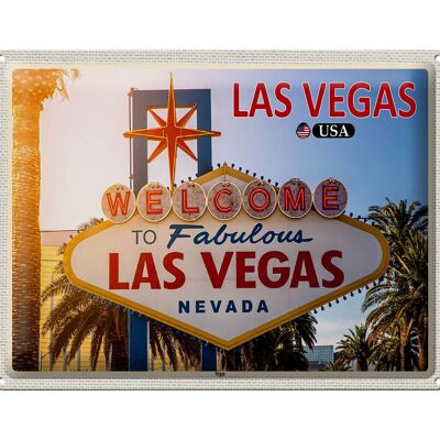 Blechschild Reise 40x30cm Las Vegas USA Sign Willkommensschild