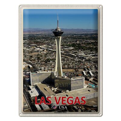 Blechschild Reise 30x40cm Las Vegas USA Stratosphere Tower