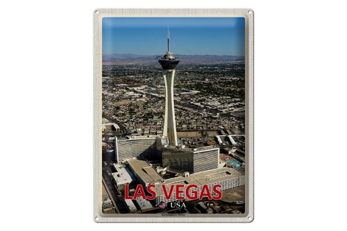 Blechschild Reise 30x40cm Las Vegas USA Stratosphere Tower