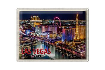 Panneau en étain voyage 40x30cm, Las Vegas USA The Strip Casinos Hotel 1