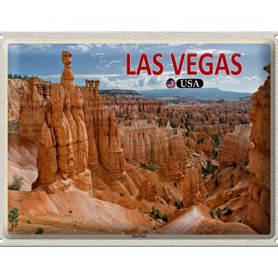 Blechschild Reise 40x30cm Las Vegas USA Zion Park Geschenk