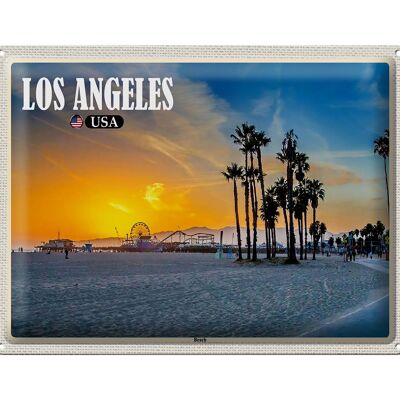 Targa in metallo da viaggio 40x30 cm Los Angeles USA Beach Venice Beach