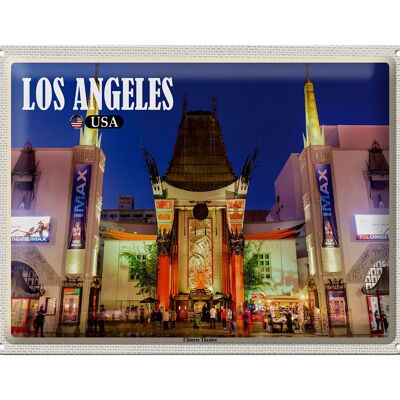 Targa in metallo da viaggio 40x30 cm Los Angeles USA Chinese Theatre Deo