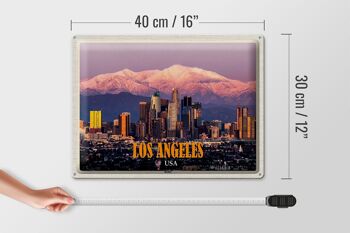 Signe en étain voyage 40x30cm, gratte-ciel de Los Angeles Skyline Mountains 4