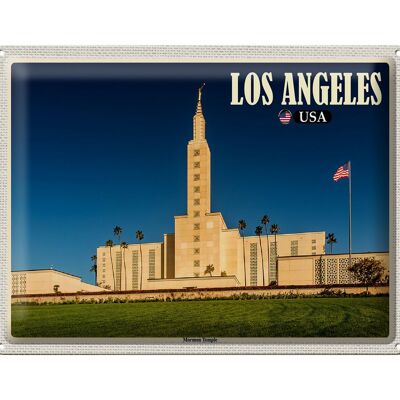 Blechschild Reise 40x30cm Los Angeles USA Mormon Temple