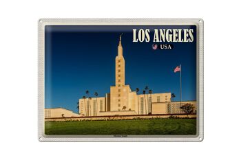 Panneau de voyage en étain, 40x30cm, Los Angeles, USA, Temple Mormon 1