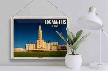 Panneau de voyage en étain, 40x30cm, Los Angeles, USA, Temple Mormon 3
