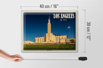 Panneau de voyage en étain, 40x30cm, Los Angeles, USA, Temple Mormon 4
