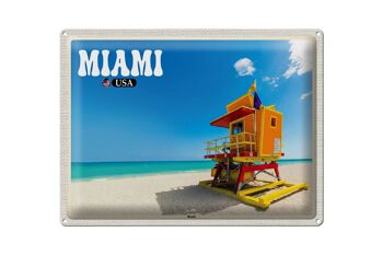 Signe en étain voyage 40x30cm, Miami USA plage vacances en mer 1