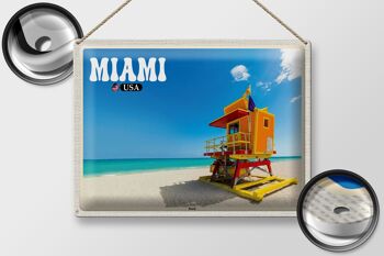 Signe en étain voyage 40x30cm, Miami USA plage vacances en mer 2