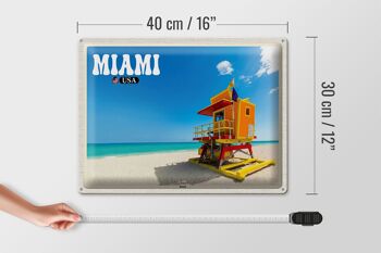 Signe en étain voyage 40x30cm, Miami USA plage vacances en mer 4