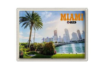 Panneau de voyage en étain, 40x30cm, Miami, USA, ville, mer, palmier, vacances 1