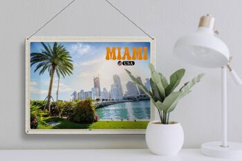 Panneau de voyage en étain, 40x30cm, Miami, USA, ville, mer, palmier, vacances 3