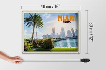 Panneau de voyage en étain, 40x30cm, Miami, USA, ville, mer, palmier, vacances 4