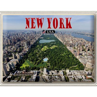Targa in metallo da viaggio 40x30 cm New York USA Central Park