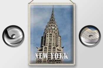 Signe en étain voyage 30x40cm, gratte-ciel du bâtiment Chrysler de New York 2