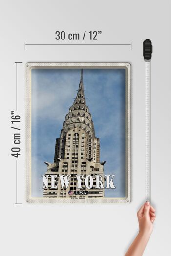Signe en étain voyage 30x40cm, gratte-ciel du bâtiment Chrysler de New York 4