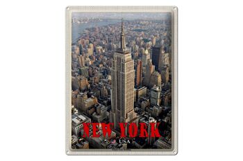 Panneau en étain voyage 30x40cm, New York Empire State Building Dko 1