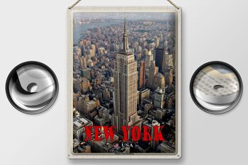 Panneau en étain voyage 30x40cm, New York Empire State Building Dko 2