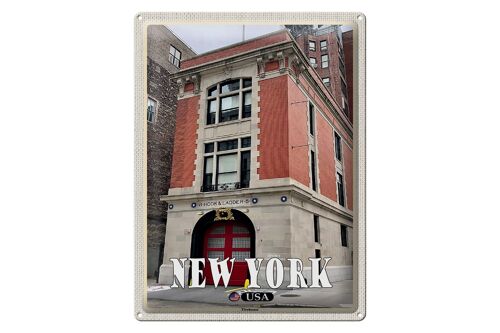 Blechschild Reise 30x40cm New York USA Firehouse