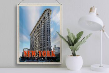 Panneau de voyage en étain, 30x40cm, New York, USA, Flatiron Building 3