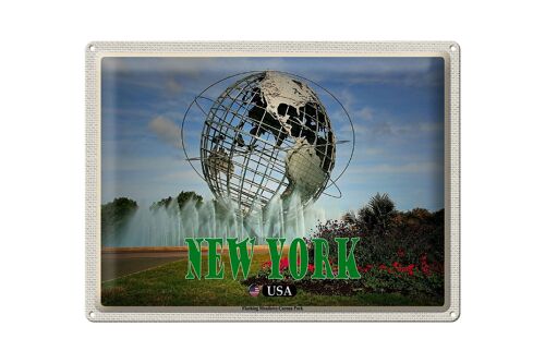 Blechschild Reise 40x30cm New York USA Flushing Meadows-Corona Park