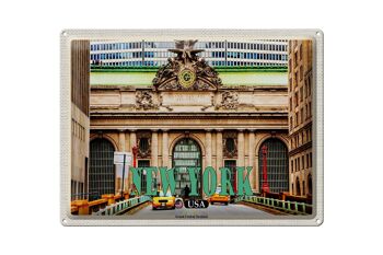 Panneau en étain voyage 40x30cm, New York USA Grand Central Terminal 1