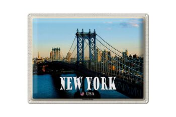Panneau de voyage en étain, 40x30cm, New York, USA, pont de Manhattan 1