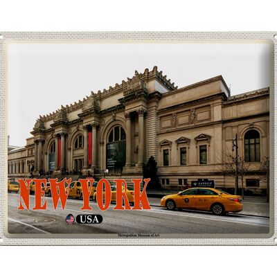 Targa in metallo da viaggio 40x30 cm New York USA Metropolitan Museum of Art